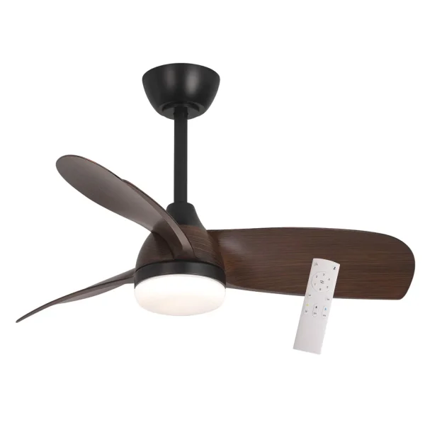 VENTILATEUR DE PLAFOND AVEC LUMIÈRE MOTEUR DC SIERRA COULEUR NOYER Ø 91,4 CM