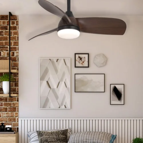 VENTILATEUR DE PLAFOND AVEC LUMIÈRE MOTEUR DC SIERRA COULEUR NOYER Ø 91,4 CM