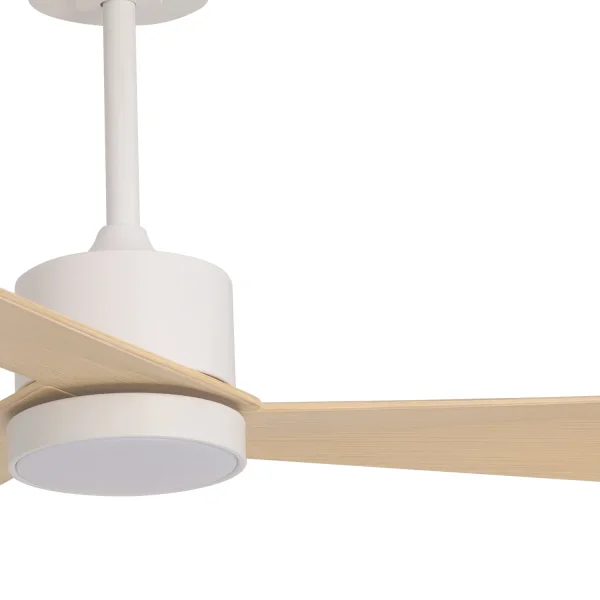 VENTILATEUR DE PLAFOND AVEC LUMIÈRE MOTEUR DC BELICE BLANC/BOIS CLAIR Ø 135,2 CM