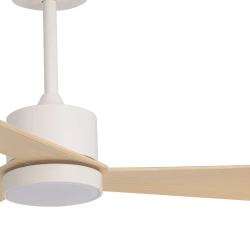 VENTILATEUR DE PLAFOND AVEC LUMIÈRE MOTEUR DC BELICE BLANC/BOIS CLAIR Ø 135,2 CM