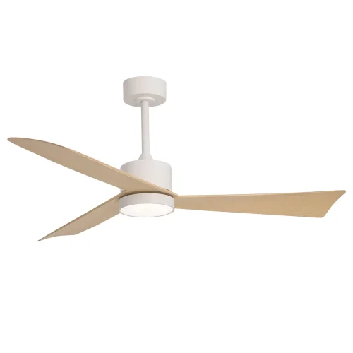 VENTILATEUR DE PLAFOND AVEC LUMIÈRE MOTEUR DC BELICE BLANC/BOIS CLAIR Ø 135,2 CM