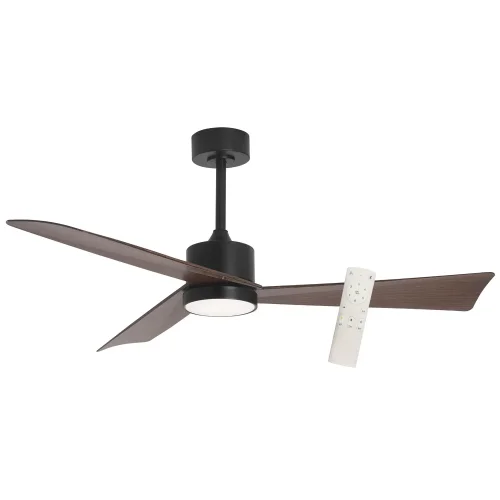 VENTILATEUR DE PLAFOND AVEC LUMIÈRE MOTEUR DC BELIZE NOIR/BOIS DE NOYER Ø 135,2 CM