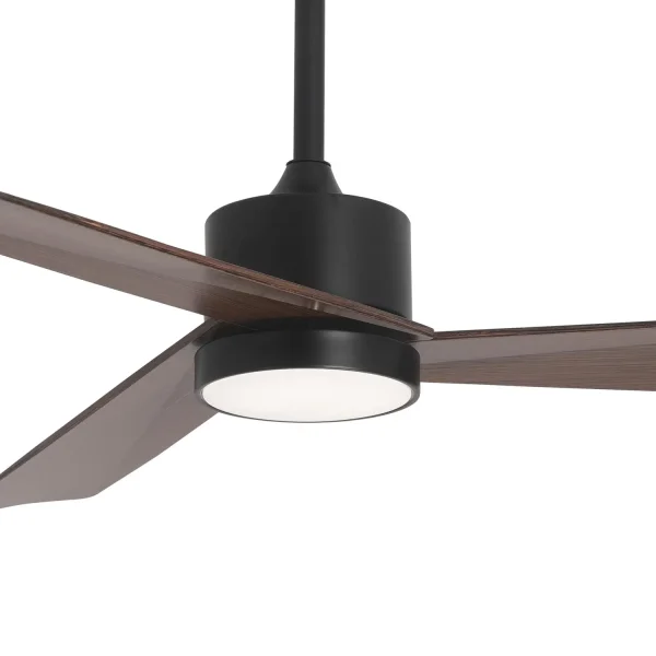 VENTILATEUR DE PLAFOND AVEC LUMIÈRE MOTEUR DC BELIZE NOIR/BOIS DE NOYER Ø 135,2 CM
