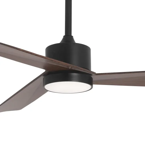 VENTILATEUR DE PLAFOND AVEC LUMIÈRE MOTEUR DC BELIZE NOIR/BOIS DE NOYER Ø 135,2 CM