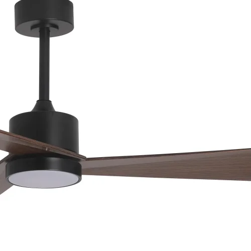 VENTILATEUR DE PLAFOND AVEC LUMIÈRE MOTEUR DC BELIZE NOIR/BOIS DE NOYER Ø 135,2 CM
