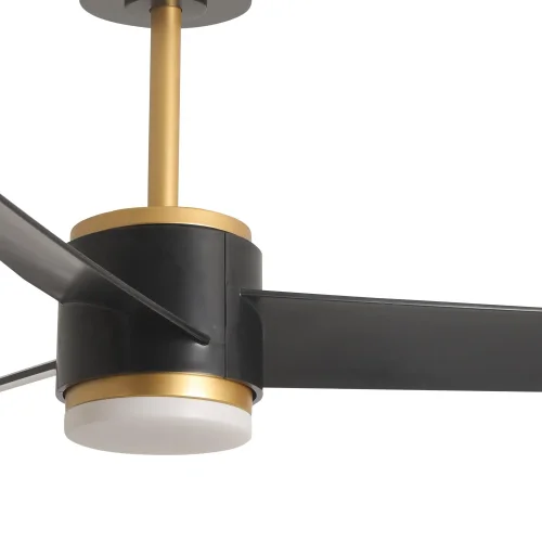 VENTILATEUR DE PLAFOND AVEC LUMIÈRE MOTEUR DC RAFFAELE NOIR/DORÉ Ø 132 CM