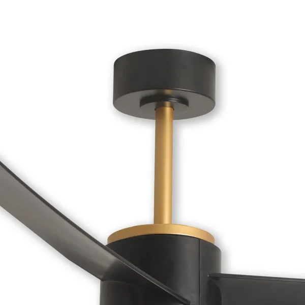 VENTILATEUR DE PLAFOND AVEC LUMIÈRE MOTEUR DC RAFFAELE NOIR/DORÉ Ø 132 CM