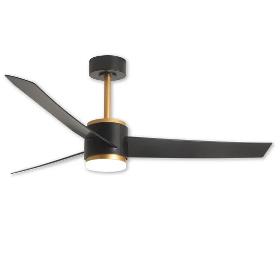 VENTILATEUR DE PLAFOND AVEC LUMIÈRE MOTEUR DC RAFFAELE NOIR/DORÉ Ø 132 CM