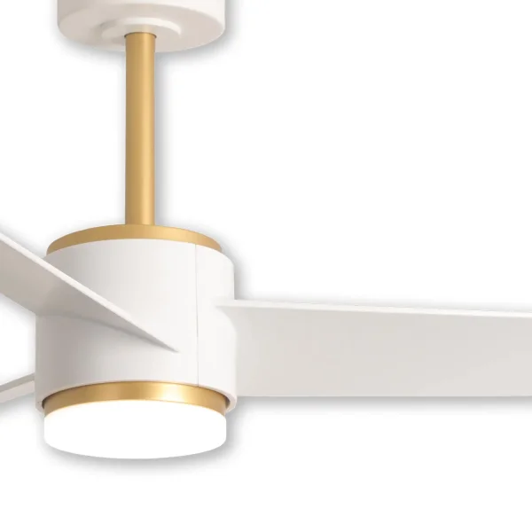 VENTILATEUR DE PLAFOND AVEC LUMIÈRE MOTEUR DC RAFFAELE BLANC/DORÉ Ø 132 CM