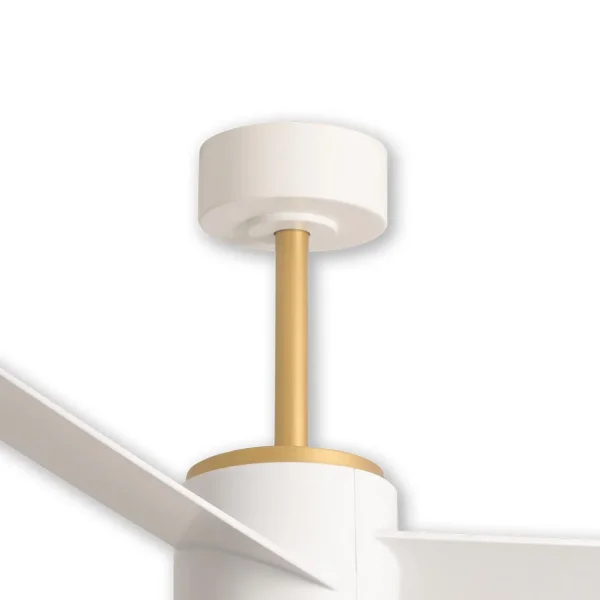 VENTILATEUR DE PLAFOND AVEC LUMIÈRE MOTEUR DC RAFFAELE BLANC/DORÉ Ø 132 CM