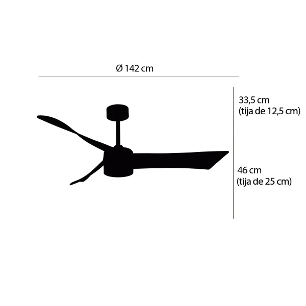 VENTILATEUR DE PLAFOND AVEC LUMIÈRE MOTEUR DC SALVATORE BLANC Ø 142 CM