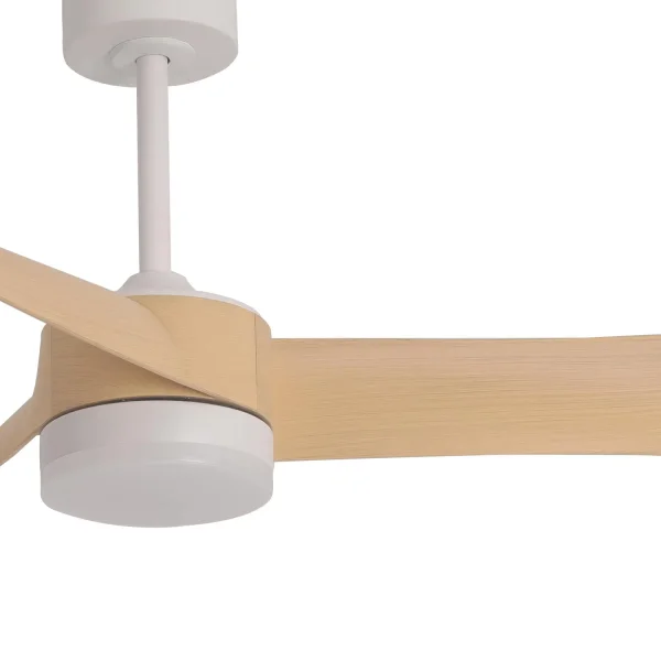 VENTILATEUR DE PLAFOND AVEC LUMIÈRE MOTEUR DC SALVATORE BLANC/BOIS Ø 142 CM