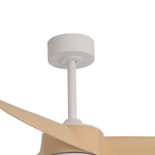 VENTILATEUR DE PLAFOND AVEC LUMIÈRE MOTEUR DC SALVATORE BLANC/BOIS Ø 142 CM