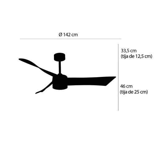 VENTILATEUR DE PLAFOND AVEC LUMIÈRE MOTEUR DC SALVATORE BLANC/BOIS Ø 142 CM
