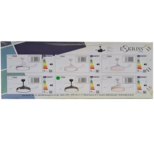 VENTILATEUR DE PLAFOND LED 48W RÉGLABLE 4 PALES PLIABLES WELLINGTON