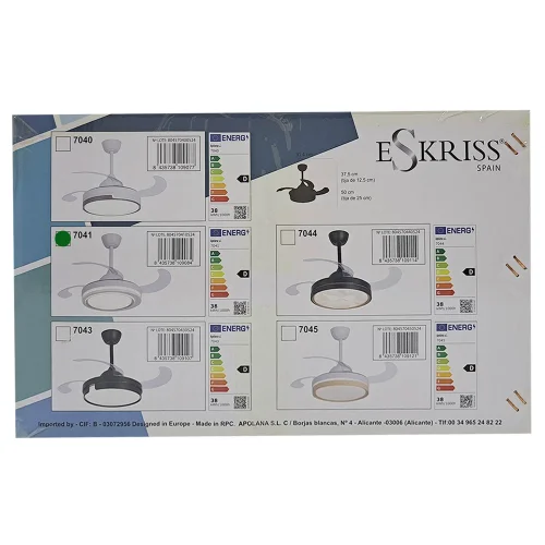 VENTILATEUR DE PLAFOND LED 38W RÉGLABLE 4 PALES PLIANTES HANOIENTILATEUR DE PLAFOND LED 38W RÉGLABLE 4 PALES PLIANTES HANOI