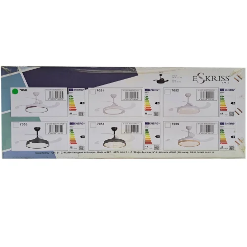 VENTILATEUR DE PLAFOND LED 48W RÉGLABLE 4 PALES PLIANTES SKYLER