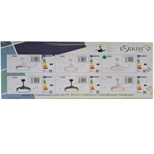 VENTILATEUR DE PLAFOND LED 48W RÉGLABLE 4 PALES RÉTRACTABLES PRAGUE