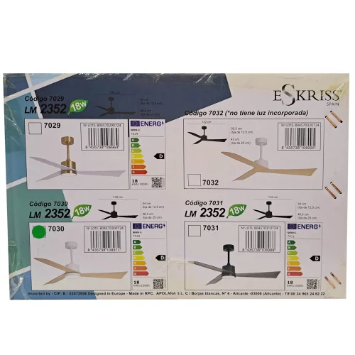 VENTILATEUR DE PLAFOND AVEC LUMIÈRE MOTEUR DC BELICE BLANC/BOIS CLAIR Ø 135,2 CM