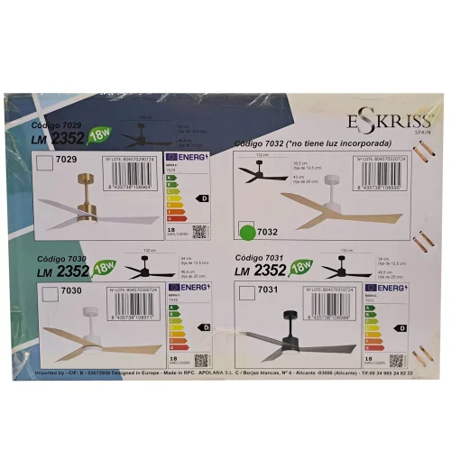 VENTILATEUR DE PLAFOND SANS LUMIÈRE MOTEUR DC VITTORIO Ø 135,2 CM