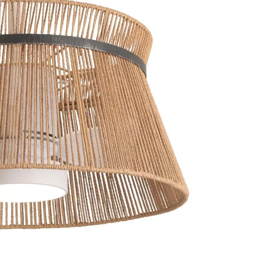 VENTILATEUR DE PLAFOND LED 18W 3000-6000K AVEC ABAT-JOUR EN CORDE MAKENA VENTILATEUR DE PLAFOND LED 18W 3000-6000K AVEC ABAT-JOUR EN CORDE MAKENA