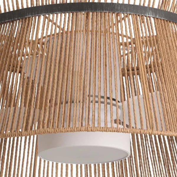 VENTILATEUR DE PLAFOND LED 18W 3000-6000K AVEC ABAT-JOUR EN CORDE MAKENA VENTILATEUR DE PLAFOND LED 18W 3000-6000K AVEC ABAT-JOUR EN CORDE MAKENA