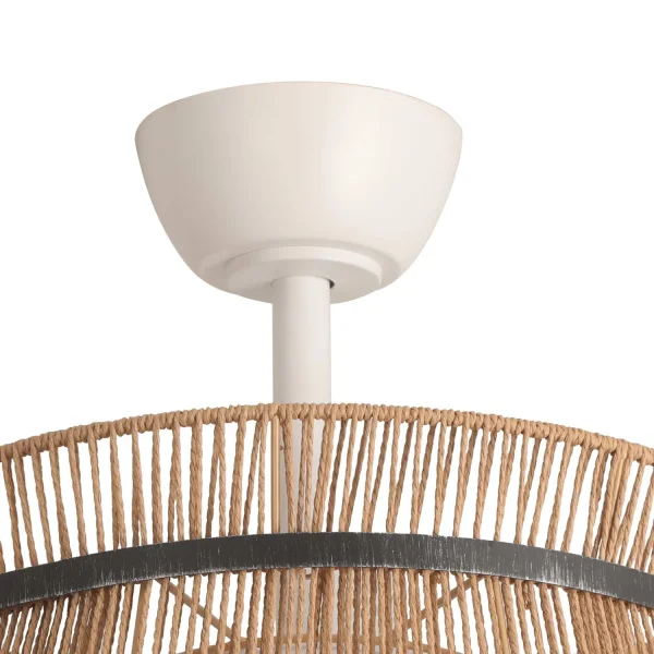 VENTILATEUR DE PLAFOND LED 18W 3000-6000K AVEC ABAT-JOUR EN CORDE MAKENA VENTILATEUR DE PLAFOND LED 18W 3000-6000K AVEC ABAT-JOUR EN CORDE MAKENA