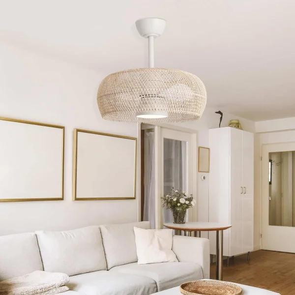 VENTILATEUR DE PLAFOND LED 18W 3000-6000K ÉCRAN EN ROTIN NATUREL KOLOA VENTILATEUR DE PLAFOND LED 18W 3000-6000K ÉCRAN EN ROTIN NATUREL KOLOA