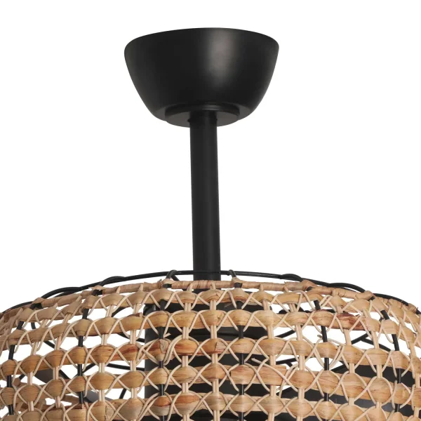 VENTILATEUR DE PLAFOND LED 18W 3000-6000K ABAT-JOUR EN ROTIN FONCÉ WAIKIKI VENTILATEUR DE PLAFOND LED 18W 3000-6000K ABAT-JOUR EN ROTIN FONCÉ WAIKIKI