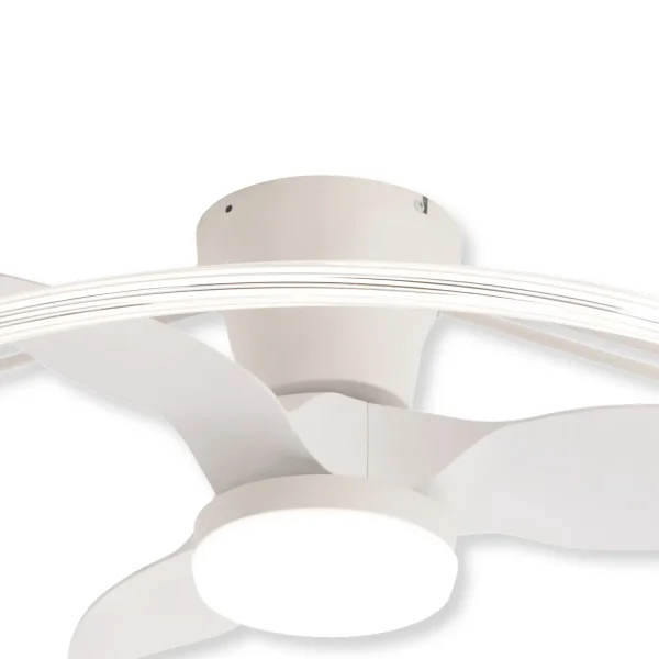 VENTILATEUR DE PLAFOND STYLE PLAFONNIER LED 40W 3000-6000K 3 PALES BLANC PIETRO VENTILATEUR DE PLAFOND STYLE PLAFONNIER LED 40W 3000-6000K 3 PALES BLANC PIETRO