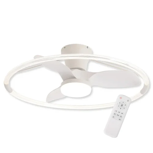 VENTILATEUR DE PLAFOND STYLE PLAFONNIER LED 40W 3000-6000K 3 PALES BLANC PIETRO VENTILATEUR DE PLAFOND STYLE PLAFONNIER LED 40W 3000-6000K 3 PALES BLANC PIETRO