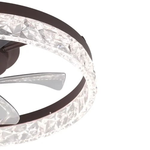 VENTILATEUR DE PLAFOND STYLE PLAFONNIER LED 30W 3000-6000K 5 PALES NOIR ROCHELLE