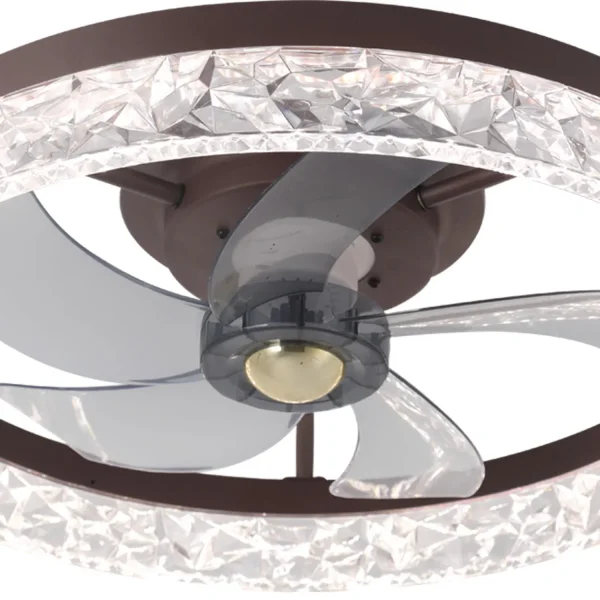 VENTILATEUR DE PLAFOND STYLE PLAFONNIER LED 30W 3000-6000K 5 PALES NOIR ROCHELLE