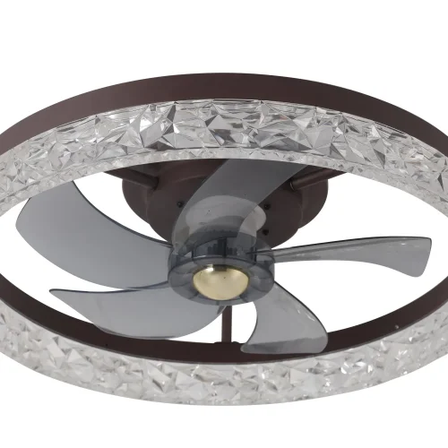 VENTILATEUR DE PLAFOND STYLE PLAFONNIER LED 30W 3000-6000K 5 PALES NOIR ROCHELLE