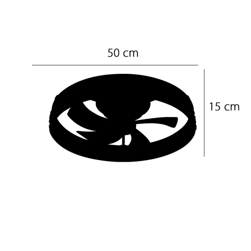 VENTILATEUR DE PLAFOND STYLE PLAFONNIER LED 30W 3000-6000K 5 PALES NOIR ROCHELLE