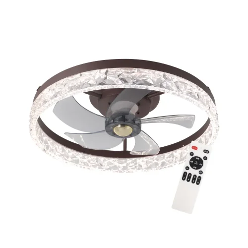 VENTILATEUR DE PLAFOND STYLE PLAFONNIER LED 30W 3000-6000K 5 PALES NOIR ROCHELLE