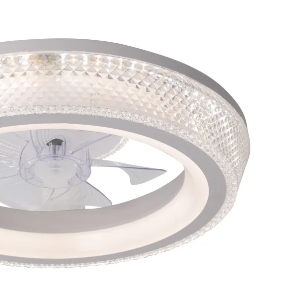 VENTILATEUR DE PLAFOND STYLE PLAFONNIER LED 48W 3000-6000K 5 PALES BLANC GLIMMER VENTILATEUR DE PLAFOND STYLE PLAFONNIER LED 48W 3000-6000K 5 PALES BLANC GLIMMER