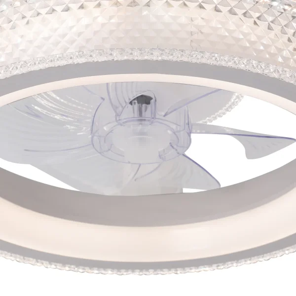 VENTILATEUR DE PLAFOND STYLE PLAFONNIER LED 48W 3000-6000K 5 PALES BLANC GLIMMER VENTILATEUR DE PLAFOND STYLE PLAFONNIER LED 48W 3000-6000K 5 PALES BLANC GLIMMER