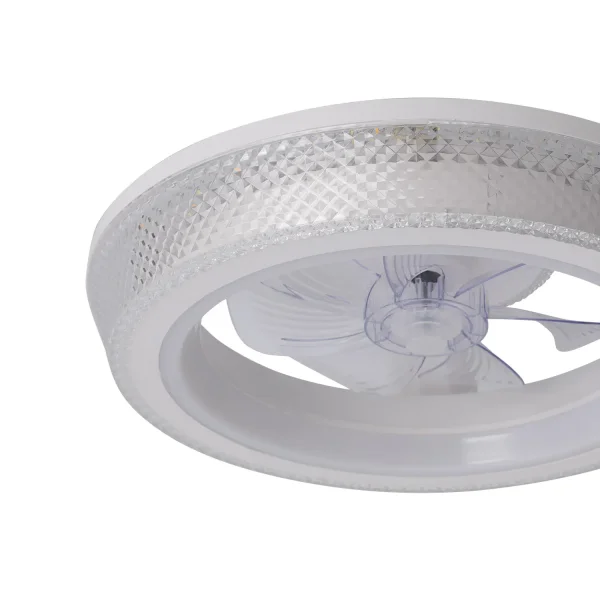 VENTILATEUR DE PLAFOND STYLE PLAFONNIER LED 48W 3000-6000K 5 PALES BLANC GLIMMER VENTILATEUR DE PLAFOND STYLE PLAFONNIER LED 48W 3000-6000K 5 PALES BLANC GLIMMER