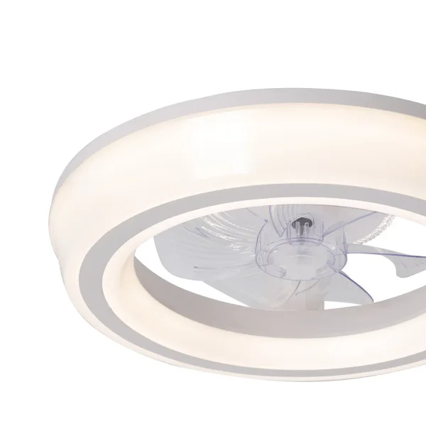 VENTILATEUR DE PLAFOND STYLE PLAFONNIER LED 48W 3000-6000K 5 PALES BLANC CLARISSE VENTILATEUR DE PLAFOND STYLE PLAFONNIER LED 48W 3000-6000K 5 PALES BLANC CLARISSE
