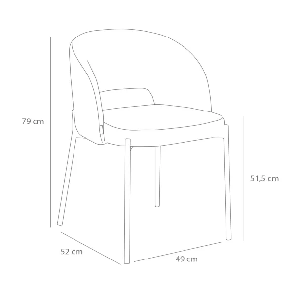 CHAISE TAPISSÉE GRISE CLOTILDE CHAISE TAPISSÉE GRISE CLOTILDE