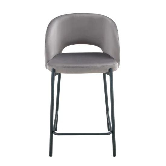 TABOURET TAPISSÉ GRIS CLOTILDE 2