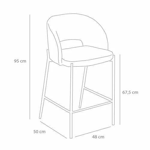 TABOURET TAPISSÉ GRIS CLOTILDE TABOURET TAPISSÉ GRIS CLOTILDE