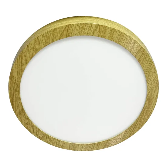 DOWNLIGHT LED DE SURFACE CIRCULAIRE 24W 3000K-6000K Ø 29,5 CM COULEUR BOIS
