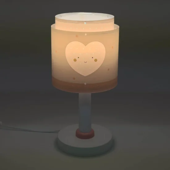 LAMPE DE TABLE ENFANT COEUR ROSE 2