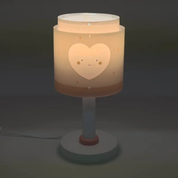 LAMPE DE TABLE ENFANT COEUR ROSE