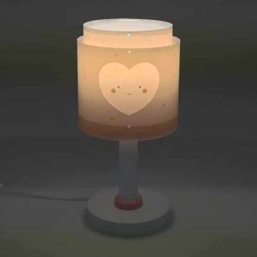 LAMPE DE TABLE ENFANT COEUR ROSE