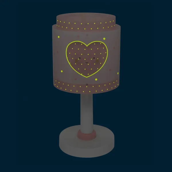 LAMPE DE TABLE ENFANT COEUR ROSE