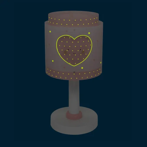 LAMPE DE TABLE ENFANT COEUR ROSE