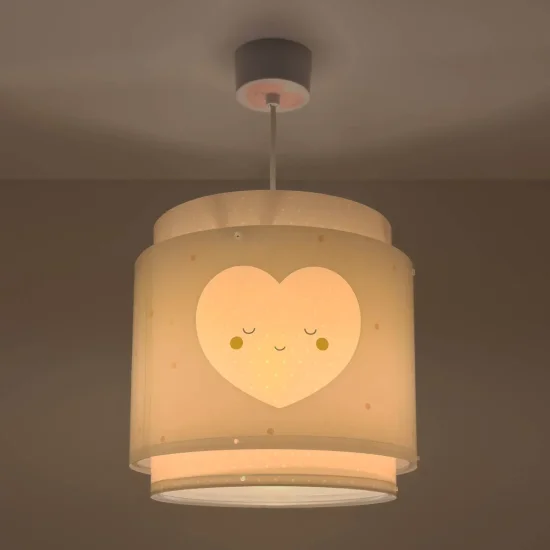 SUSPENSION DE PLAFOND ENFANT CŒUR ROSE 2